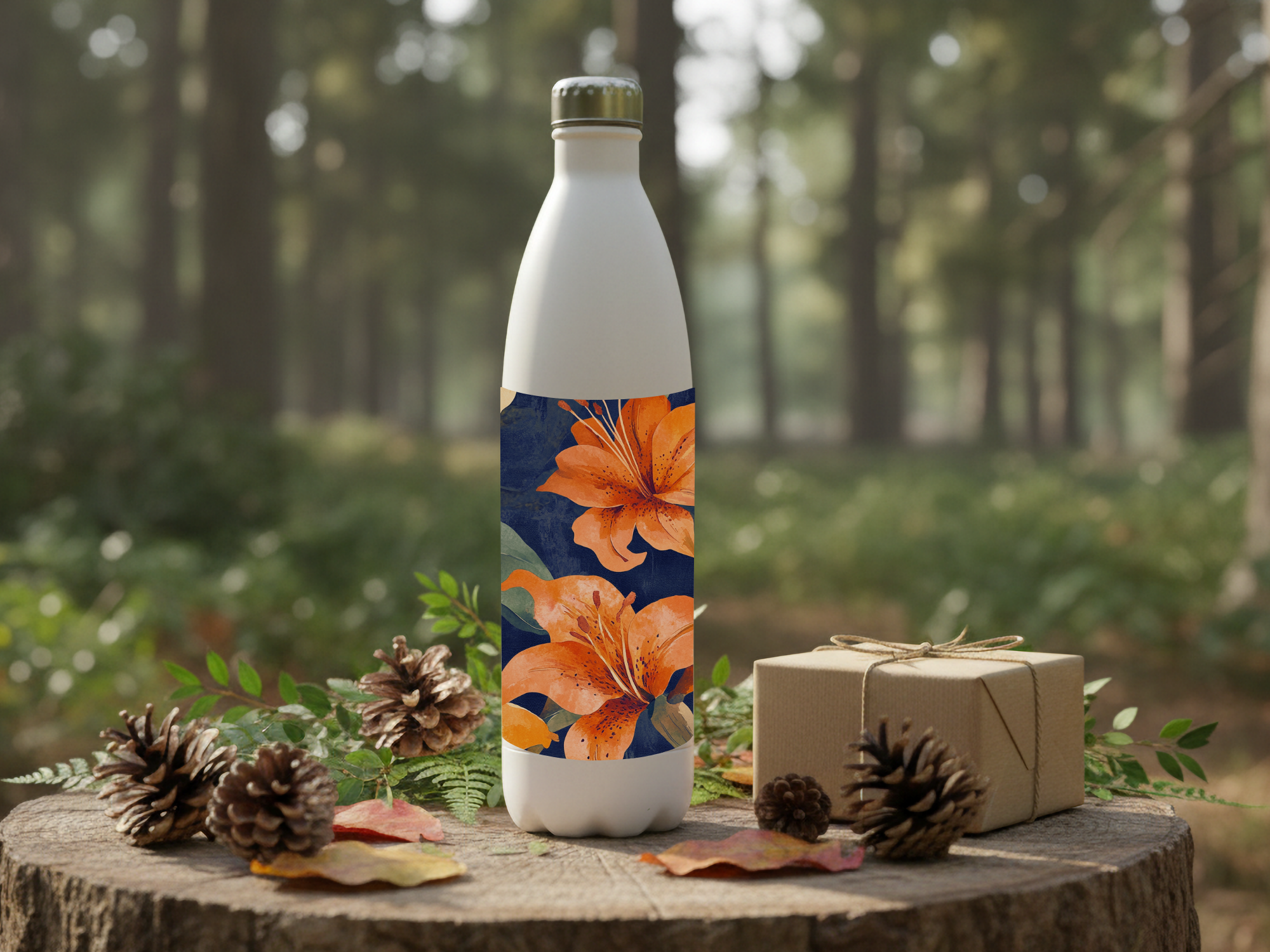 Asiatic Lily Stainless Steel Water Bottle Personalized for Conservatory Day Outings