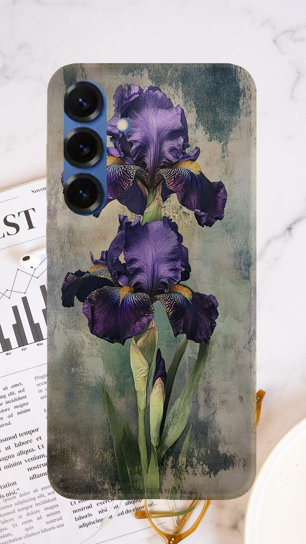 Personalized Lavender Petals Samsung Galaxy Case with Custom Name