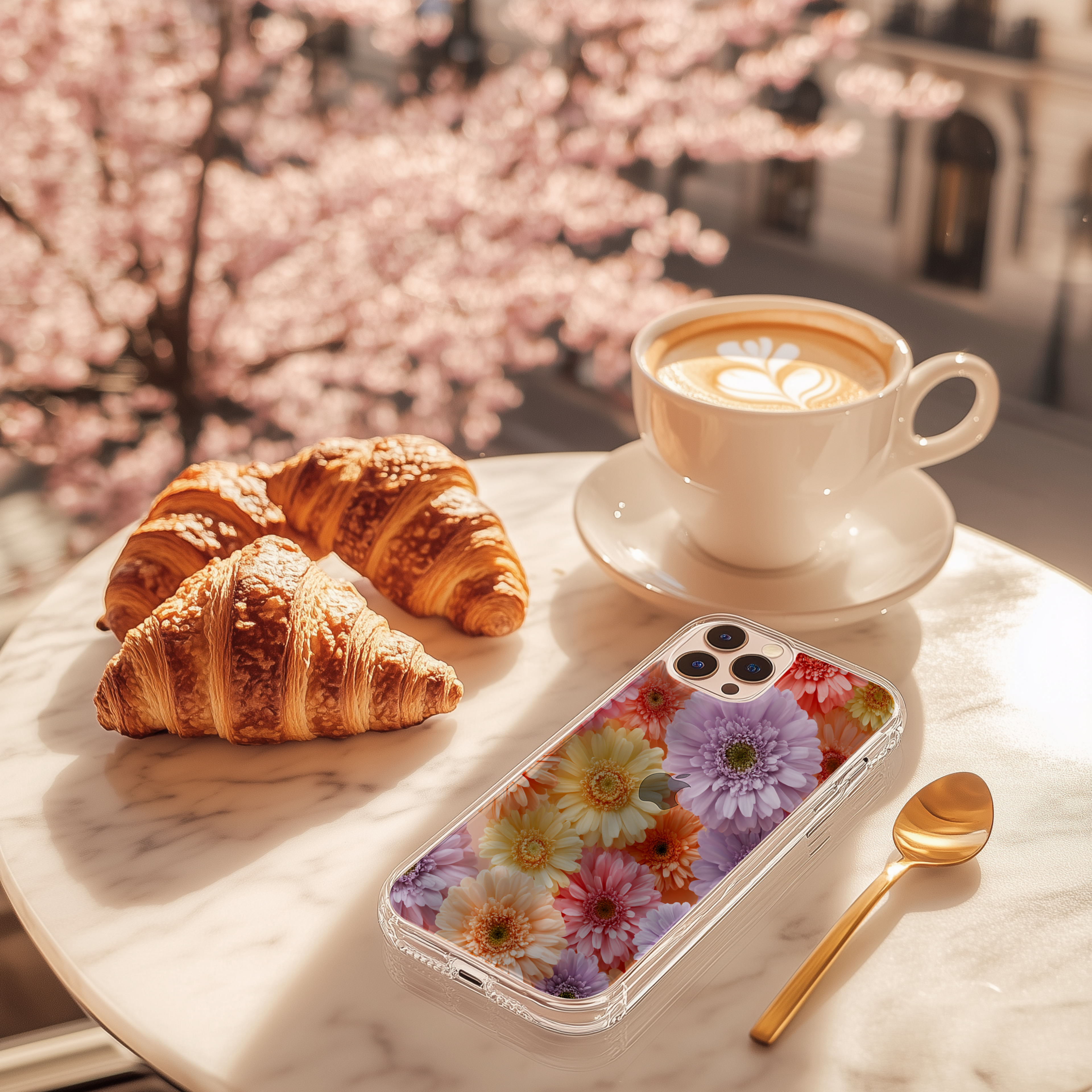 Custom Bright Floral iPhone Case with Personalized Name & Botanical Protective Cover
