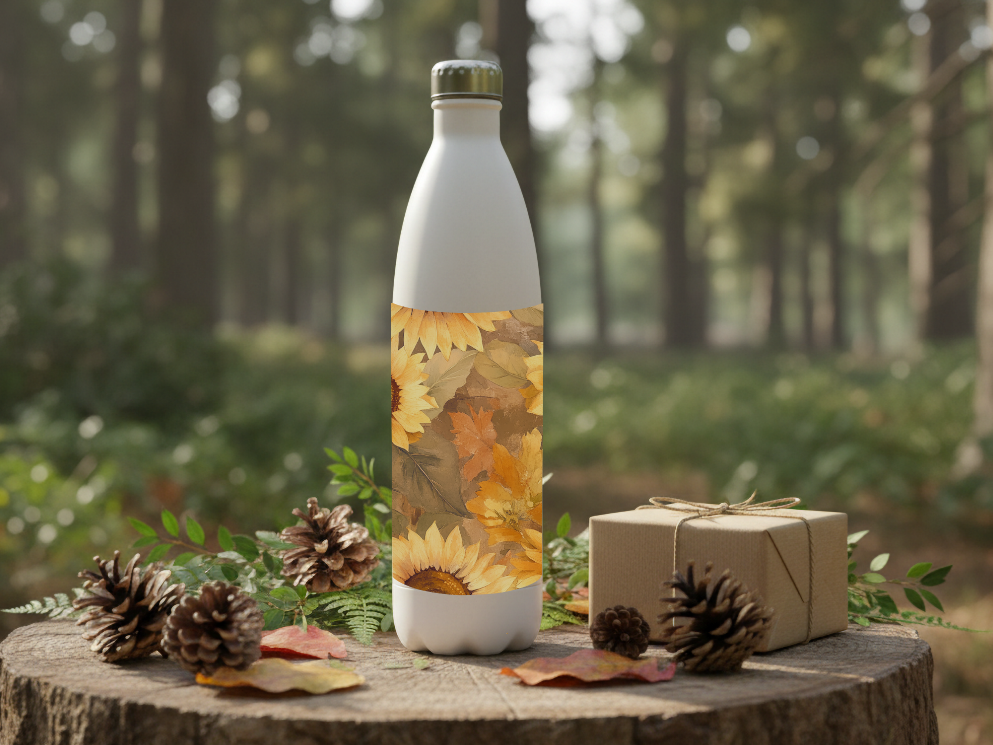 Sunflower Stainless Steel Water Bottle Personalized for Golden Meadow Excursions