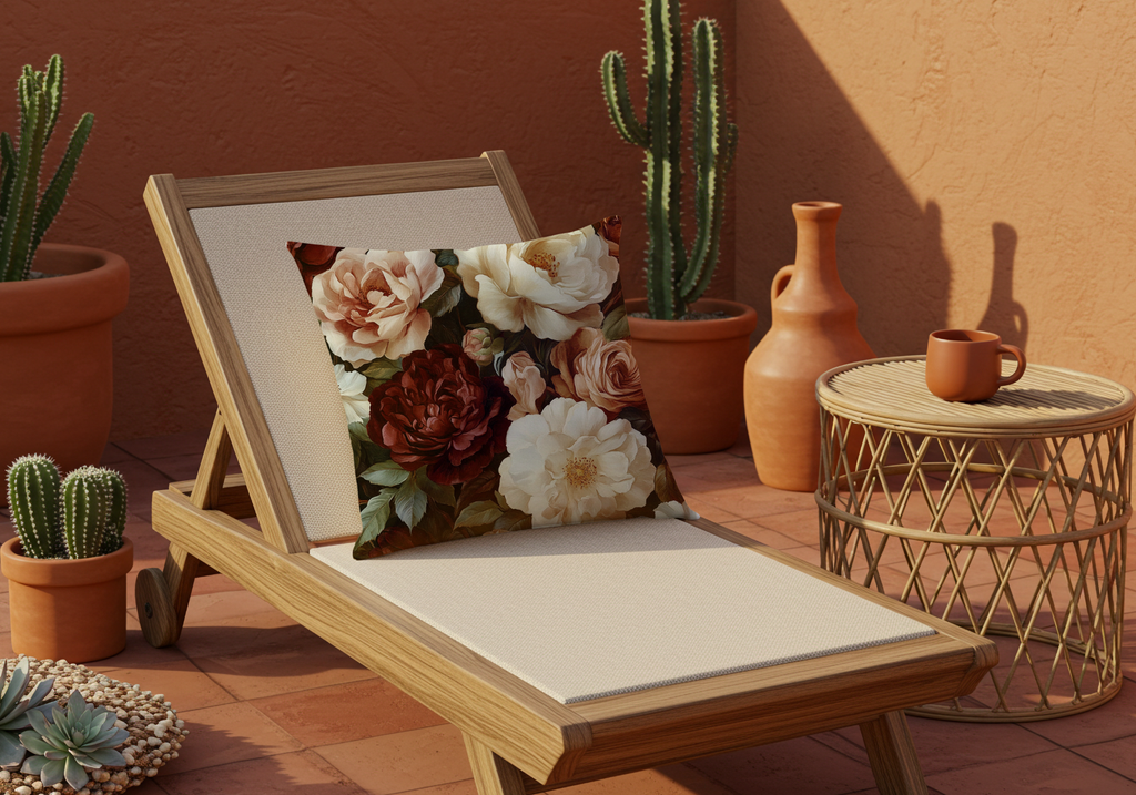Personalized Garden Rose Pavilion Pillow with Custom Name