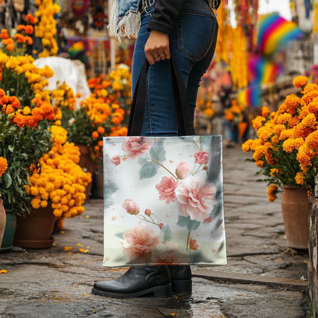 Personalized Bloom Tote Bag with Custom Name for Shopping, Travel & Daily Adventures
