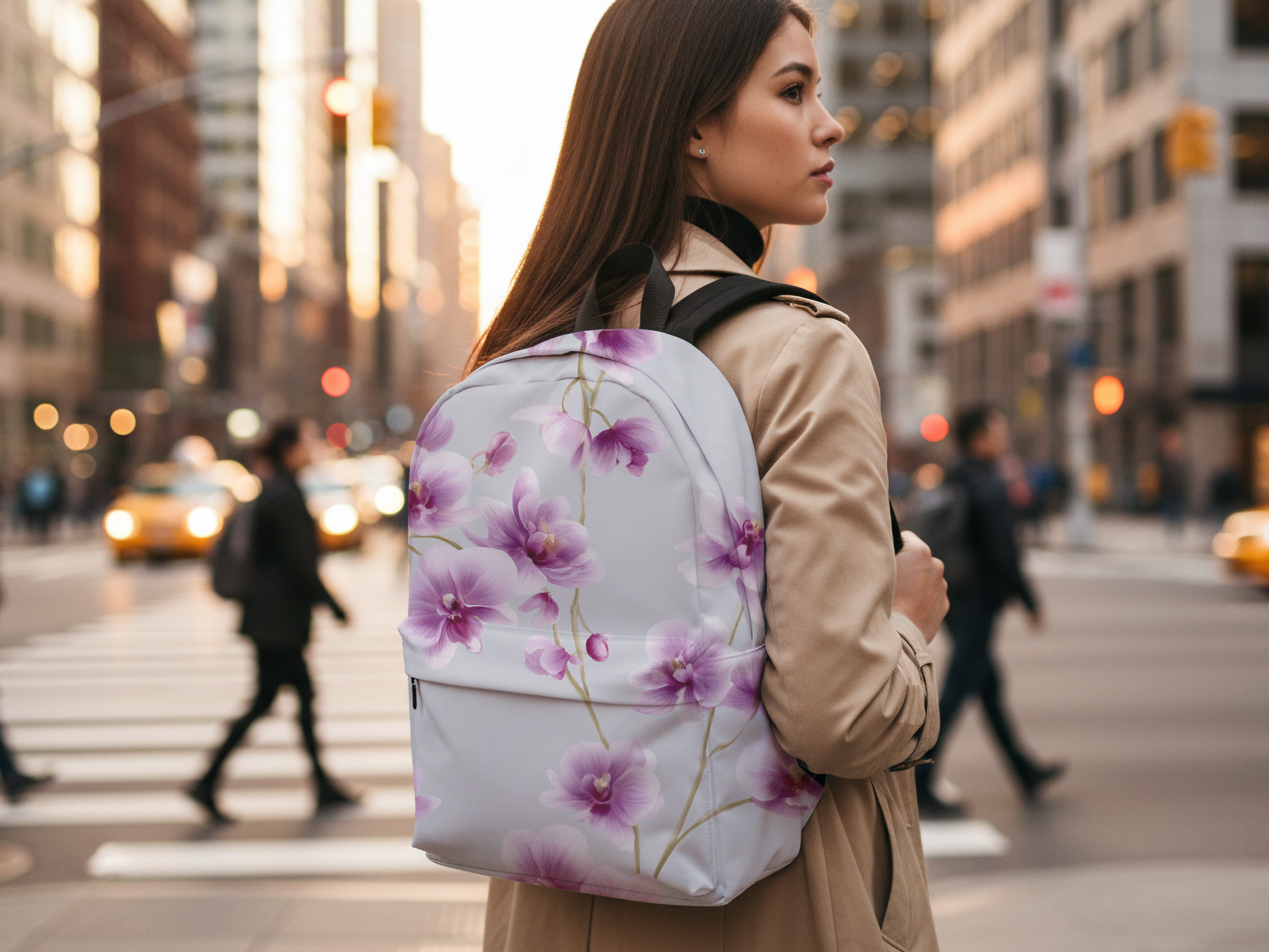 Personalized Botanical Floral Backpack with Custom Name