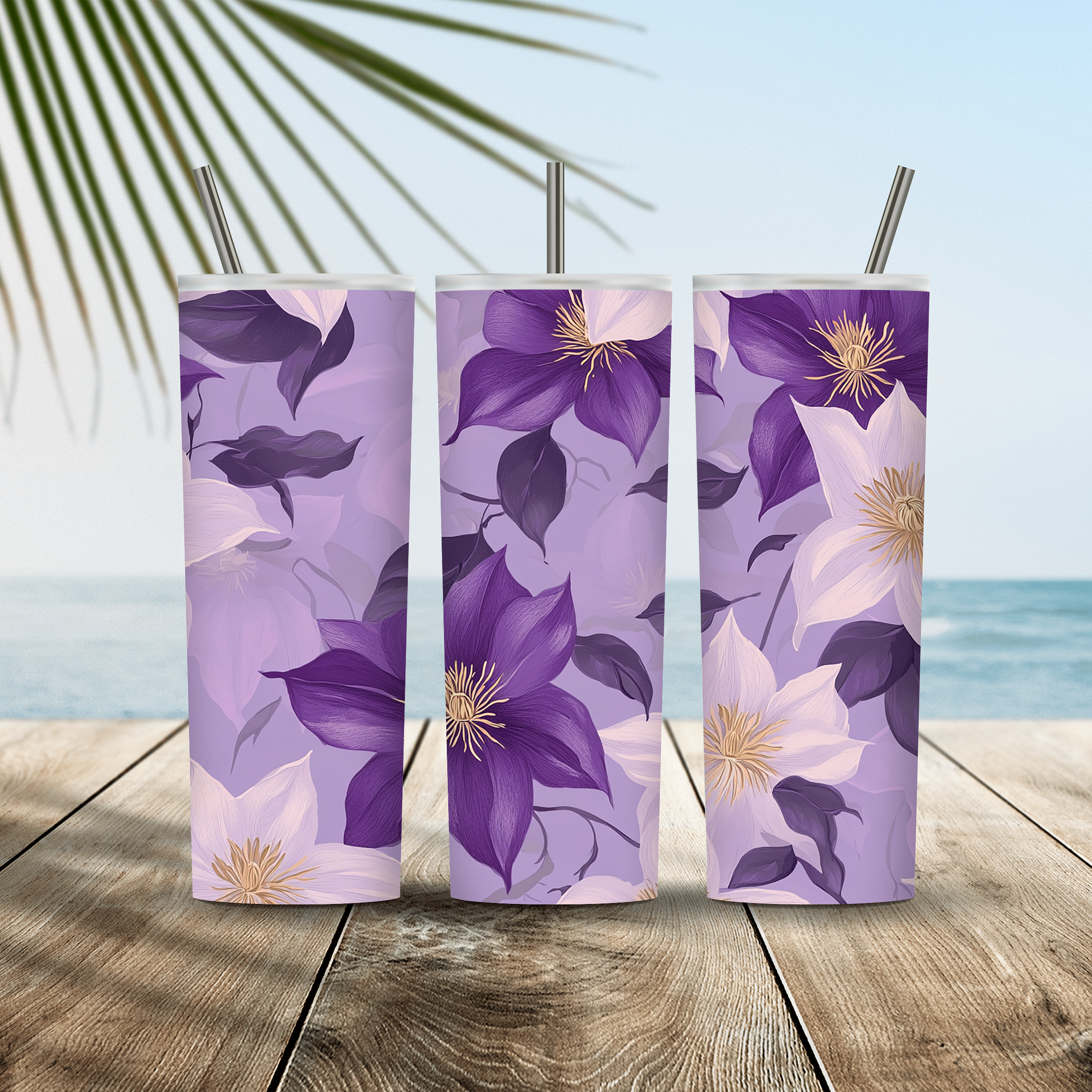 Personalized Petal Meadow Stainless Steel Tumbler with Custom Name