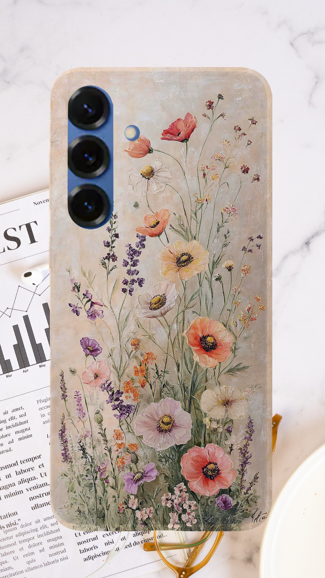 Personalized Floral Grace Samsung Galaxy Case with Custom Name