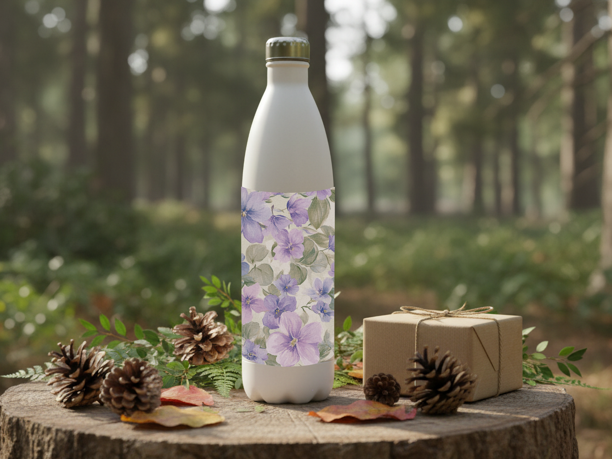 Periwinkle Garden Custom Name Refreshment Bottle