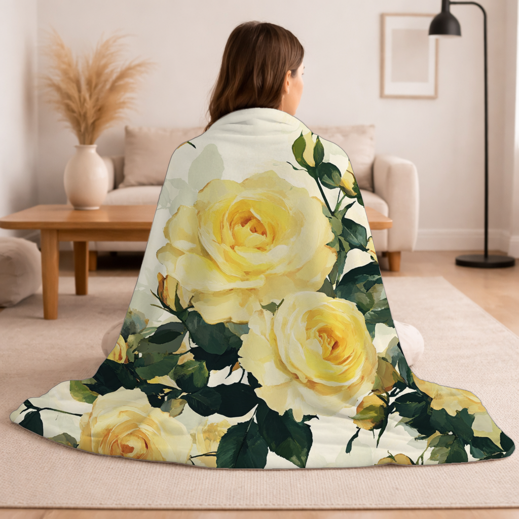 Personalized Bloom Trail Sherpa Blanket with Custom Name