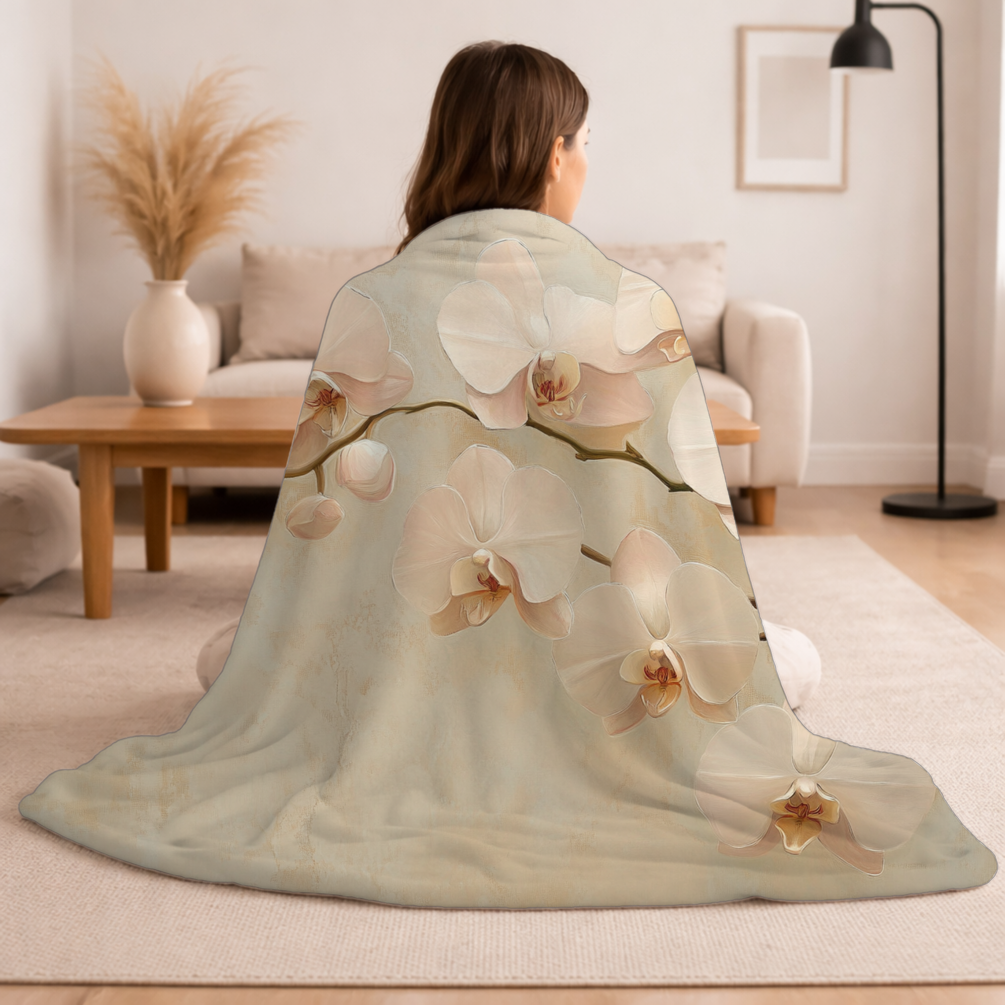 Personalized Garden Mist Sherpa Blanket with Custom Name