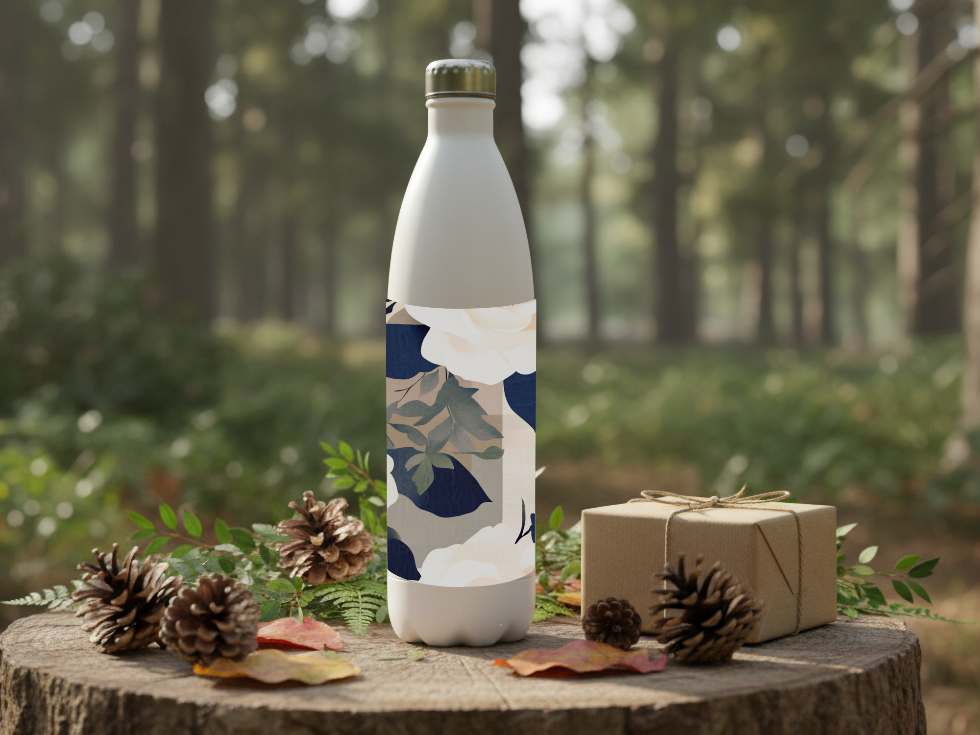 Custom Floral Hydration Bottle with Personalized Name