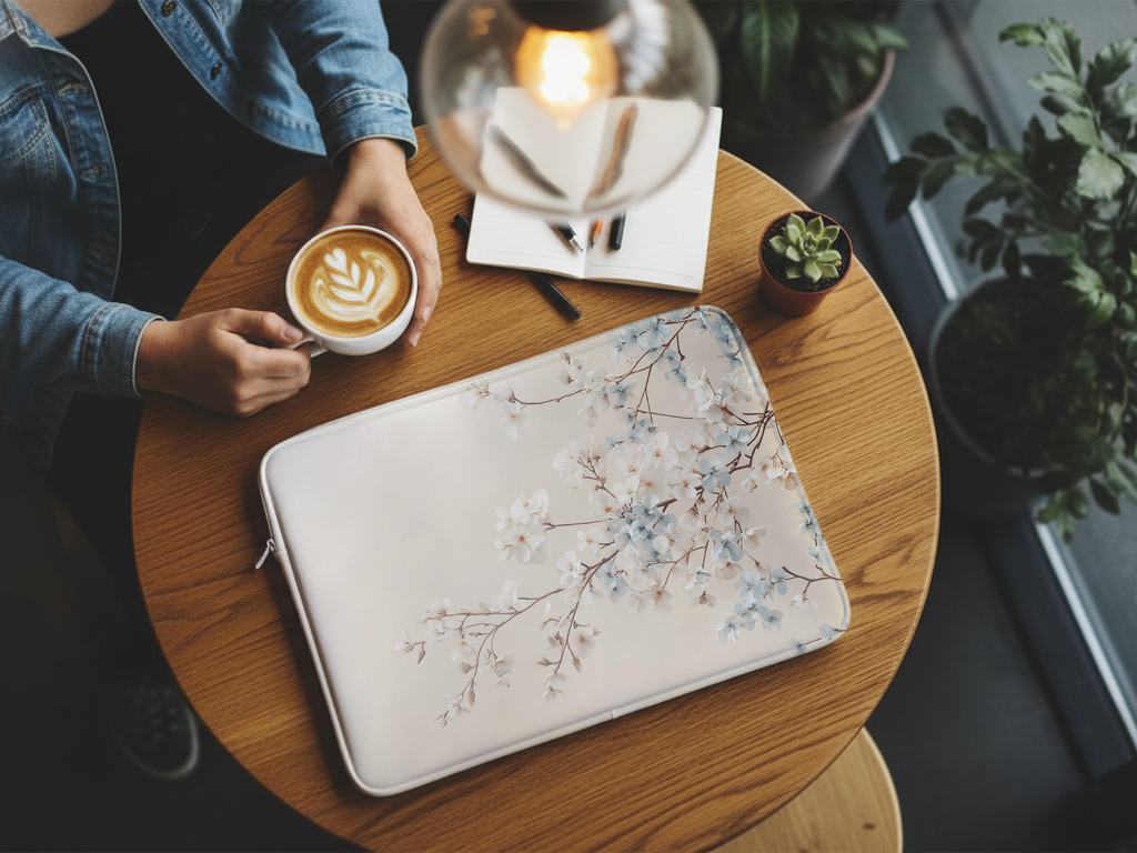 Personalized Sakura Blossom Laptop Case for Garden Lovers