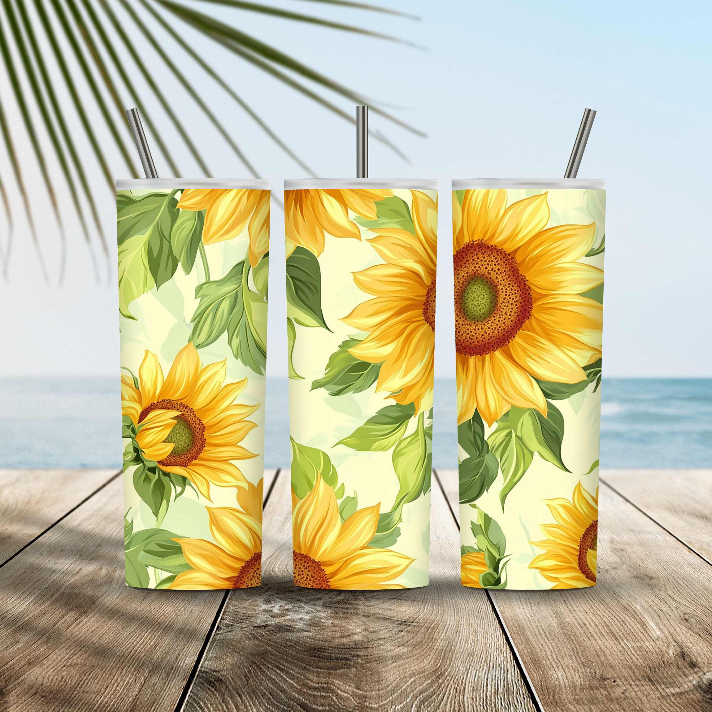 Custom Name Sunflower Tumbler, Personalized Floral Tumbler Gift