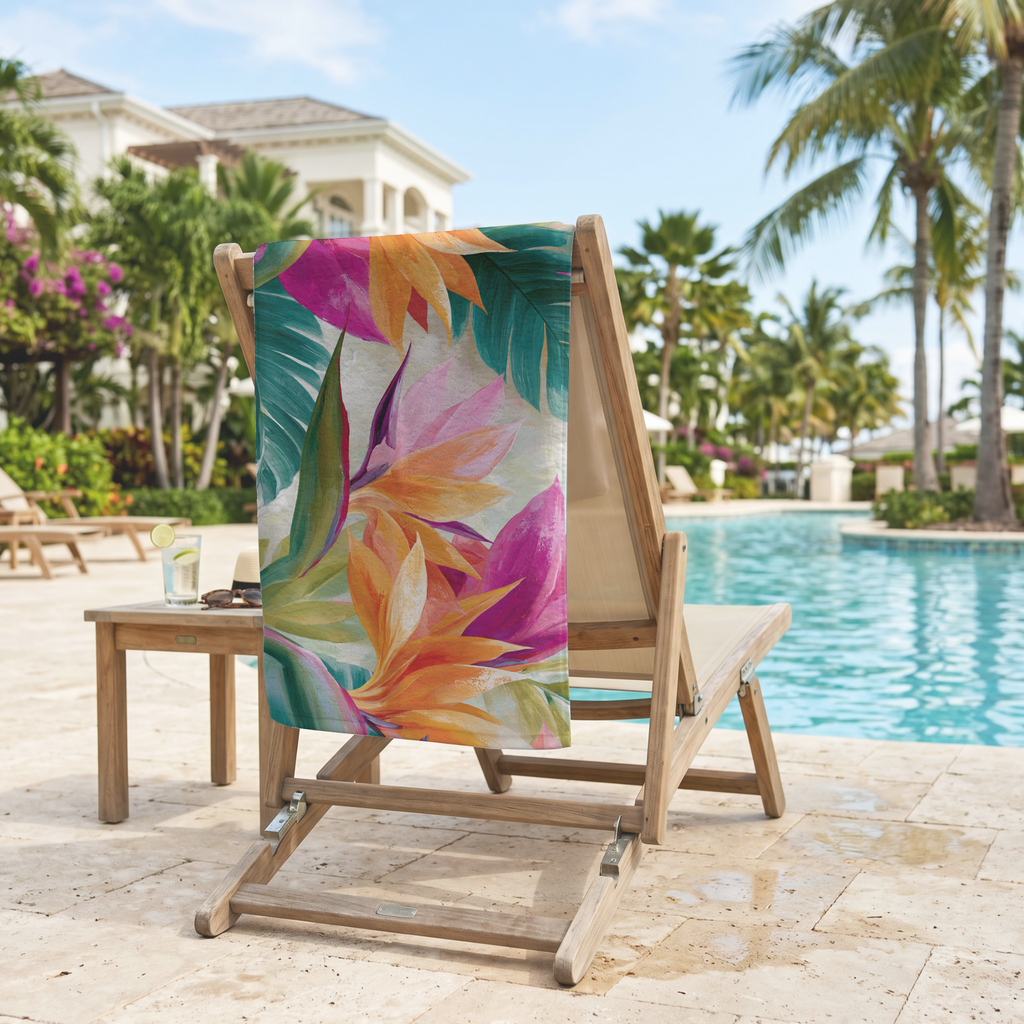 Personalized Botanical Towel with Custom Floral Name