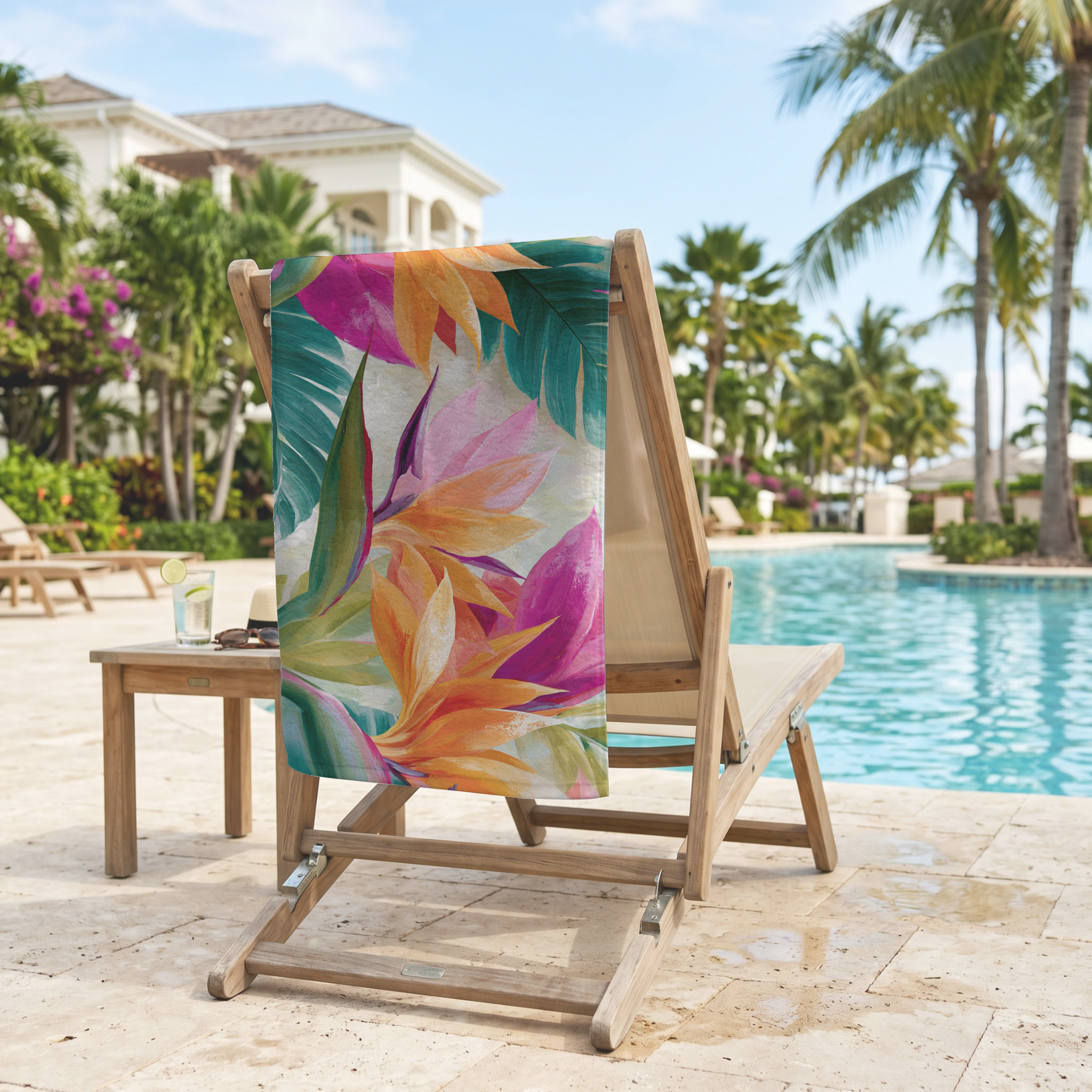 Personalized Botanical Towel with Custom Floral Name