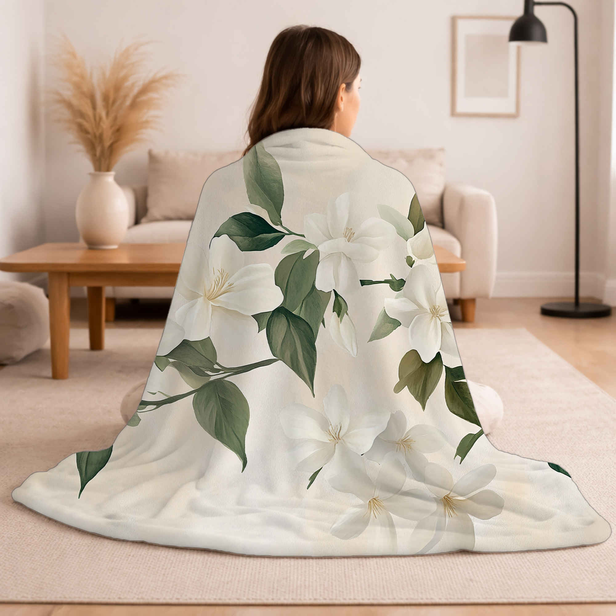 Personalized Garden Retreat Sherpa Blanket with Custom Name