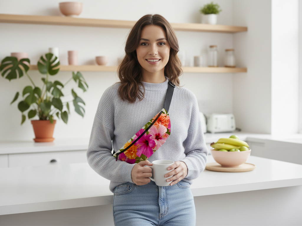 Personalized Floral Trek Pouch with Custom Name