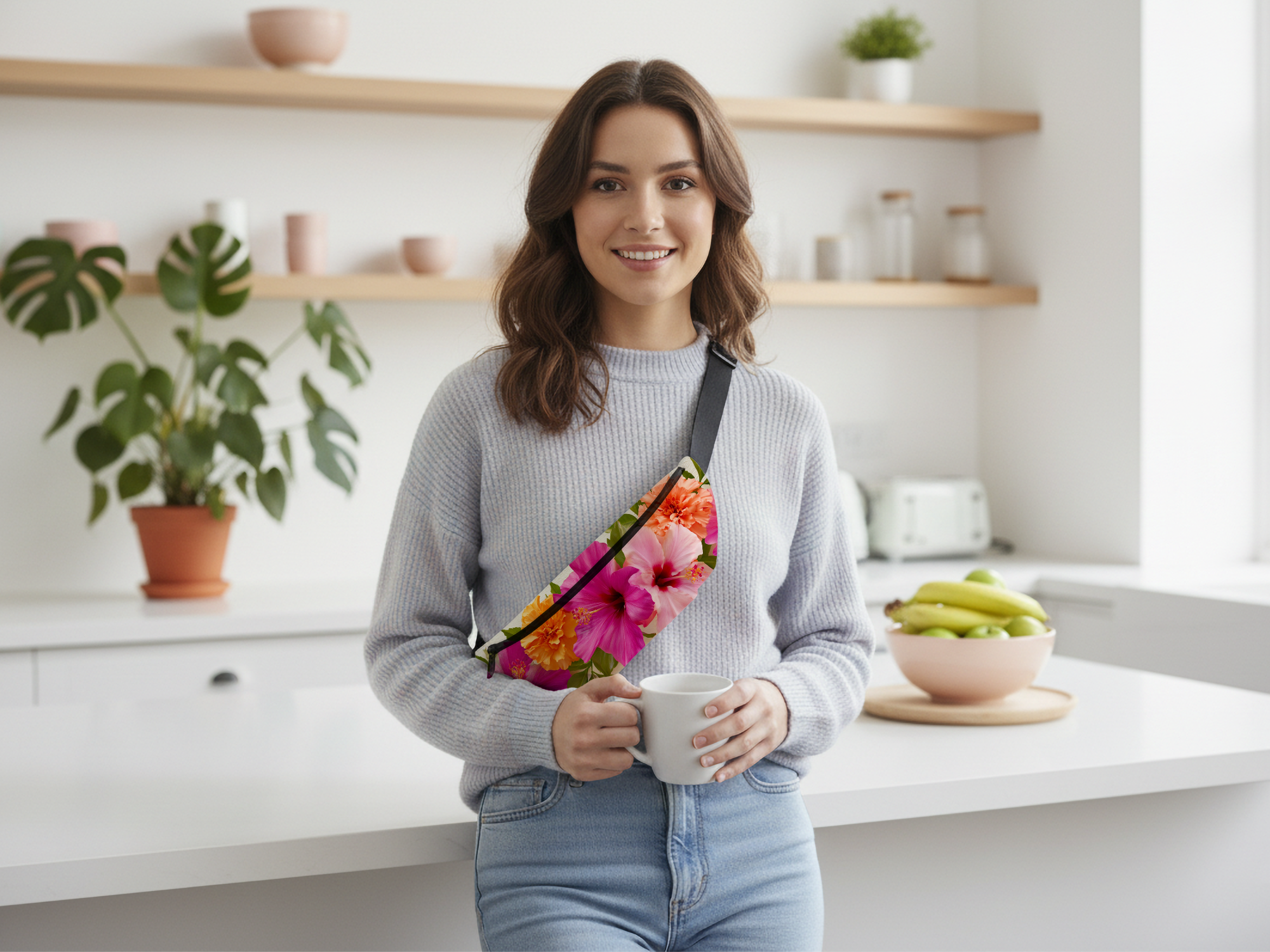 Personalized Floral Trek Pouch with Custom Name
