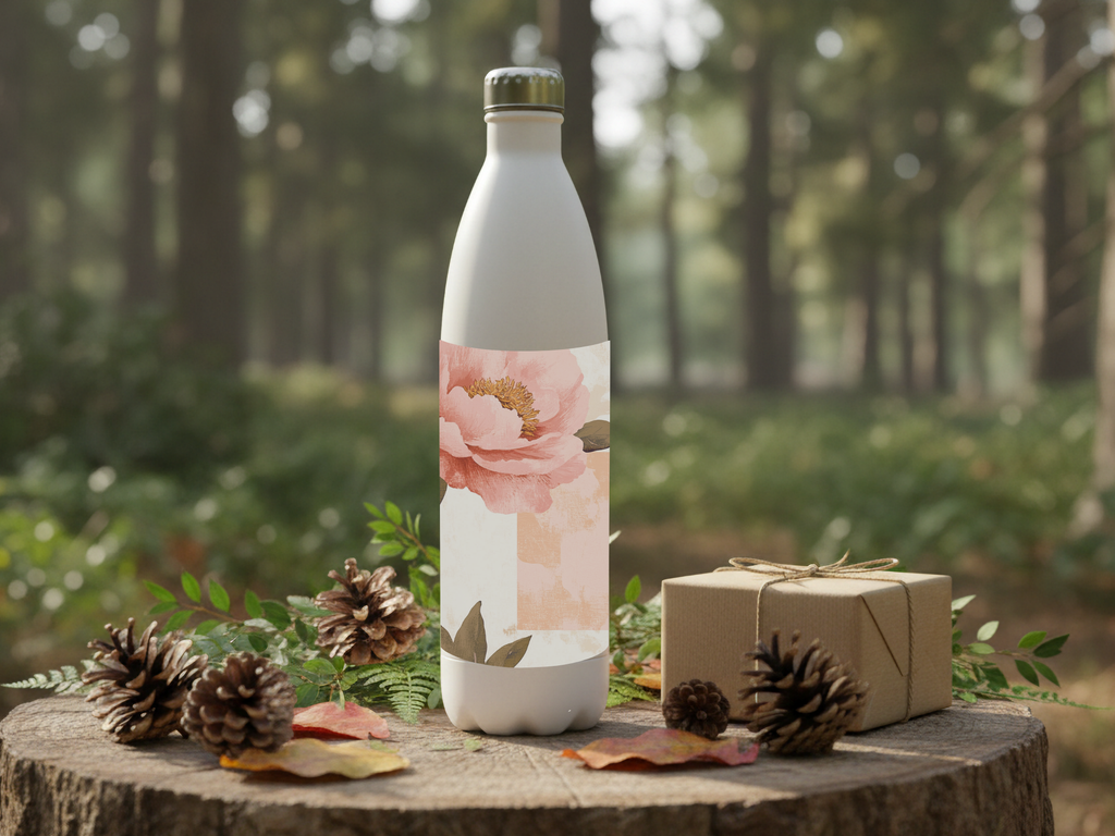 Peony Stainless Steel Water Bottle Personalized for Blossom Grove Retreats