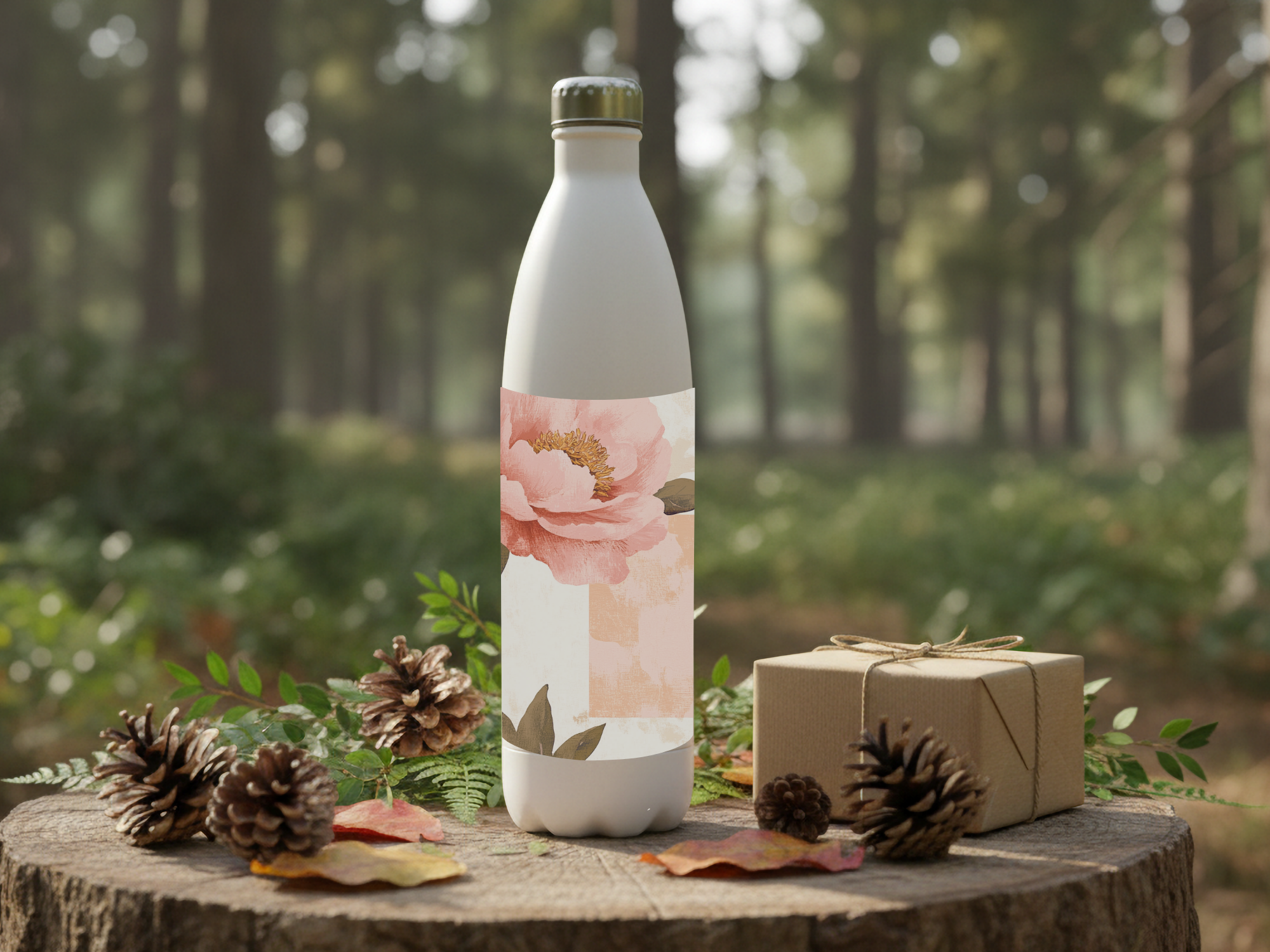 Peony Stainless Steel Water Bottle Personalized for Blossom Grove Retreats