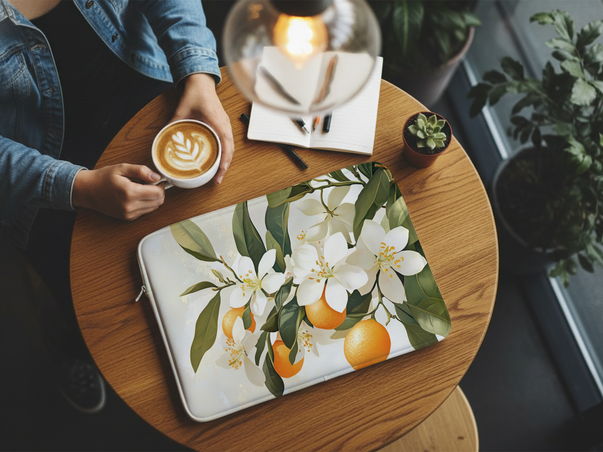 Orange Blossom Computer Sleeve Personalized for Garden Enthusiasts