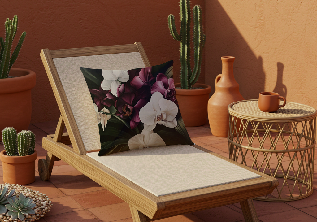 Personalized Orchid Serenity Pillow with Custom Name