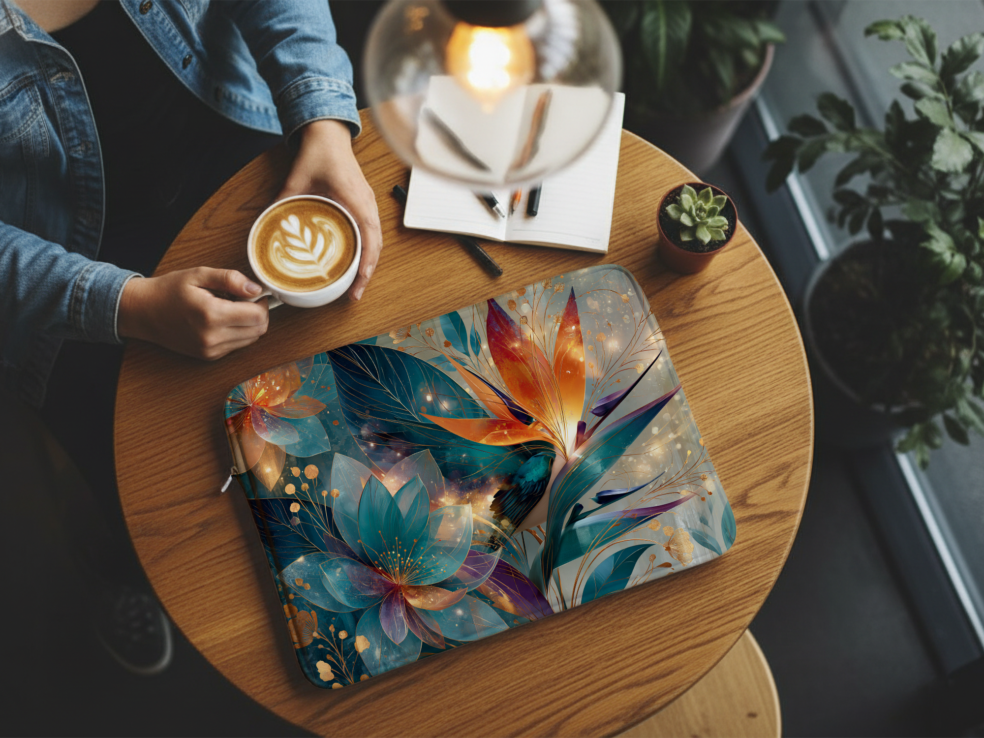 Personalized Floral Laptop Sleeve for Nature Lovers Custom Botanical Tech Case