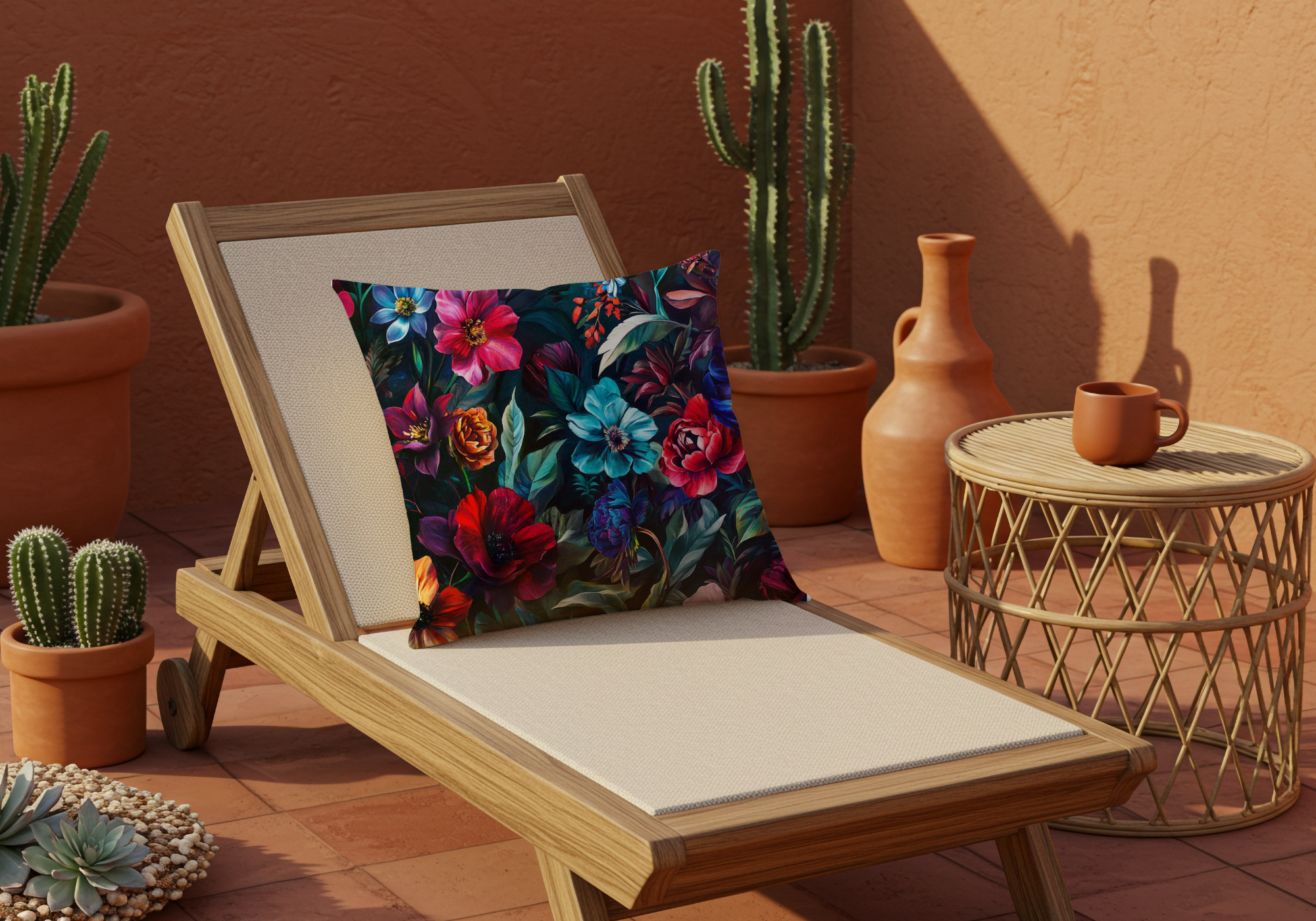 Personalized Botanical Mosaic Pillow with Custom Name