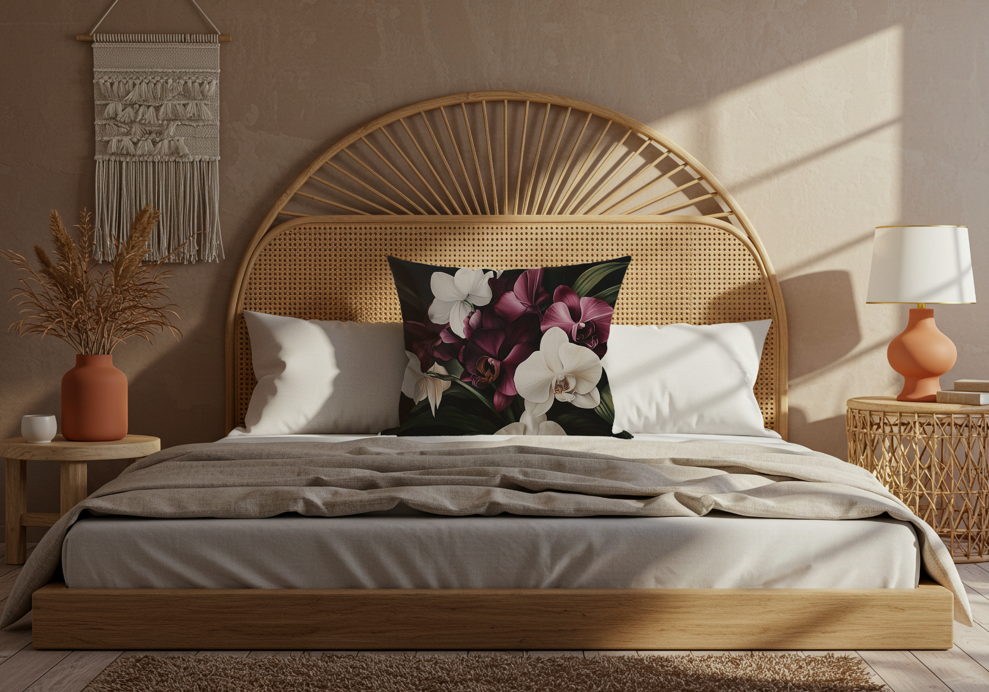 Personalized Orchid Serenity Pillow with Custom Name