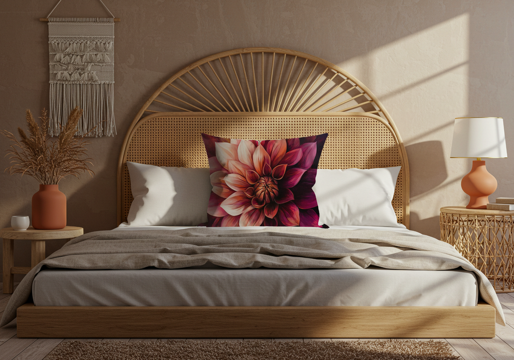 Personalized Dahlia Conservatory Pillow with Custom Name