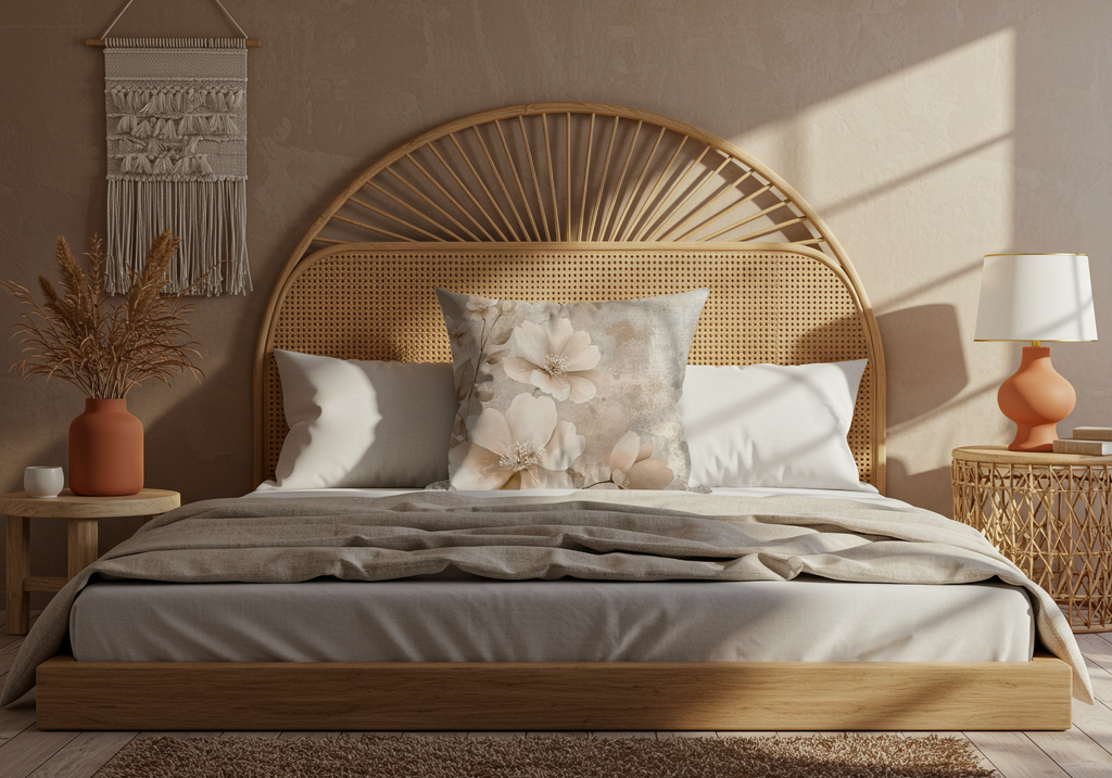Personalized White Anemone Arbor Pillow with Custom Name