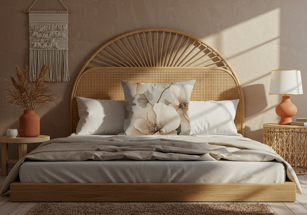Personalized White Anemone Whisper Pillow with Custom Name