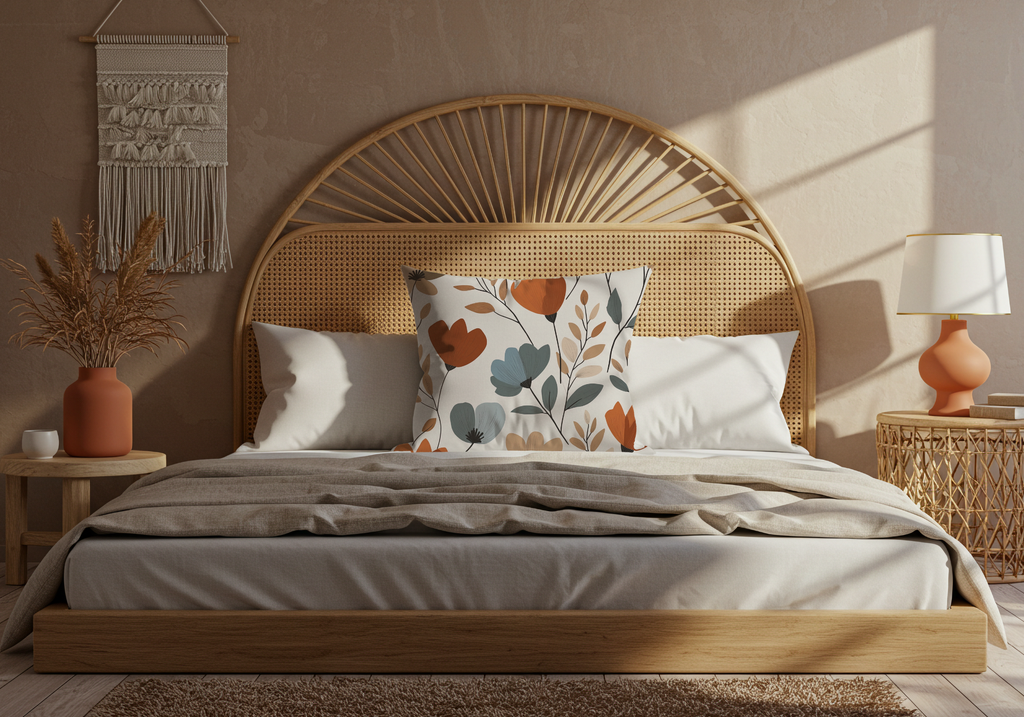 Personalized Tulip Garden Decorative Pillow with Custom Name