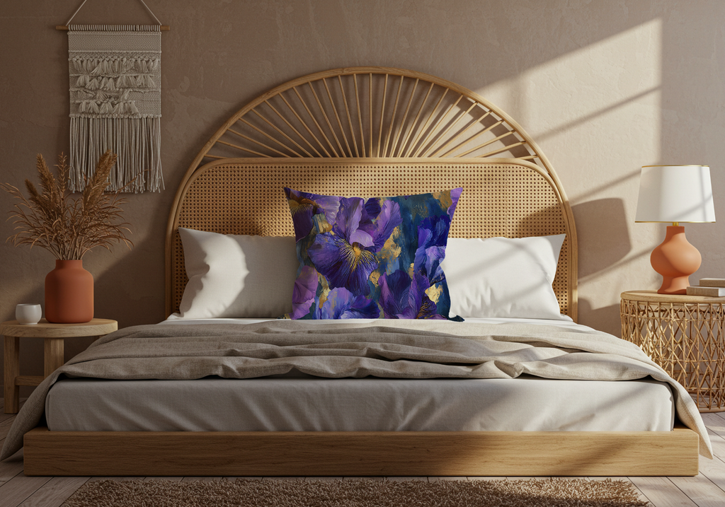 Personalized Iris Petalcrest Pillow with Custom Name
