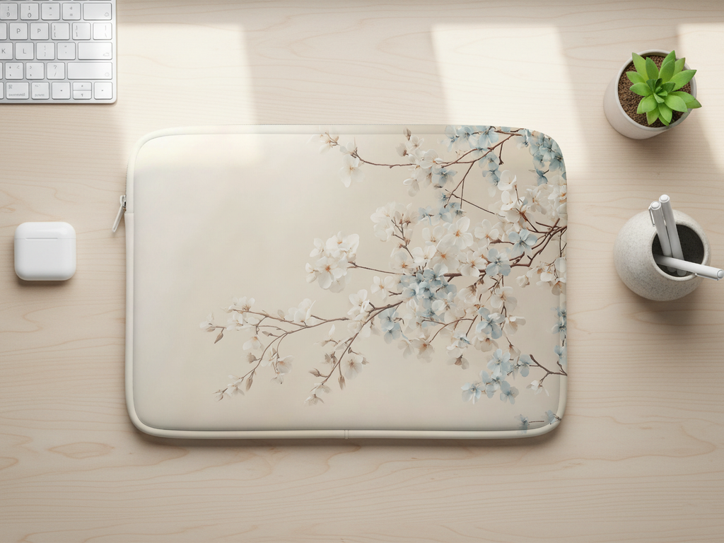 Personalized Sakura Blossom Laptop Case for Garden Lovers