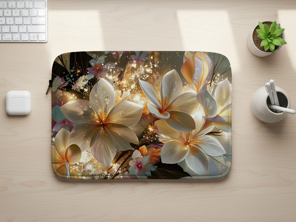 Phalaenopsis Orchid Laptop Organizer with Custom Name
