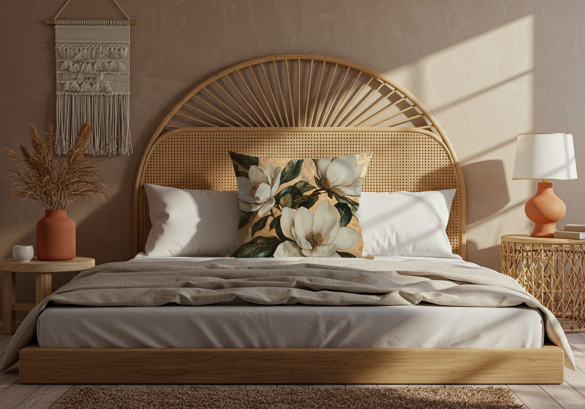 Personalized Magnolia Heritage Pillow with Custom Name