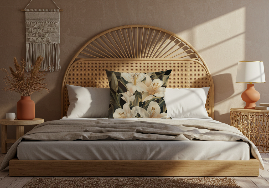 Personalized Oriental Lily Veranda Pillow with Custom Name