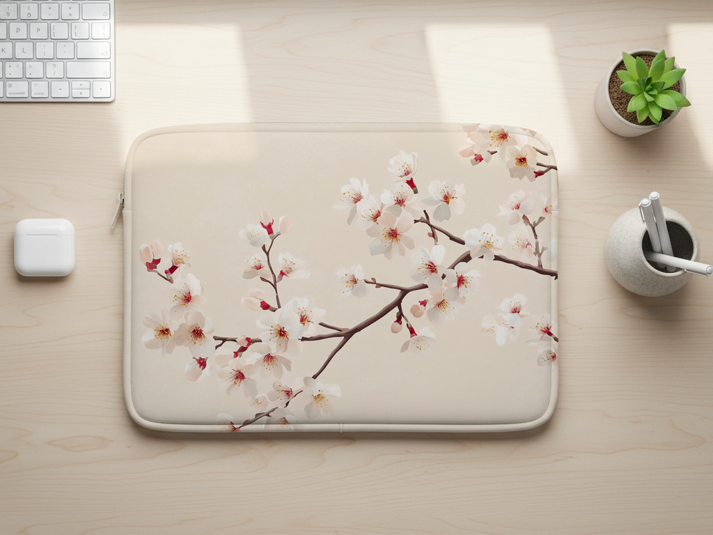 Personalized Blossom Laptop Case with Custom Name Botanical Tech Accessory