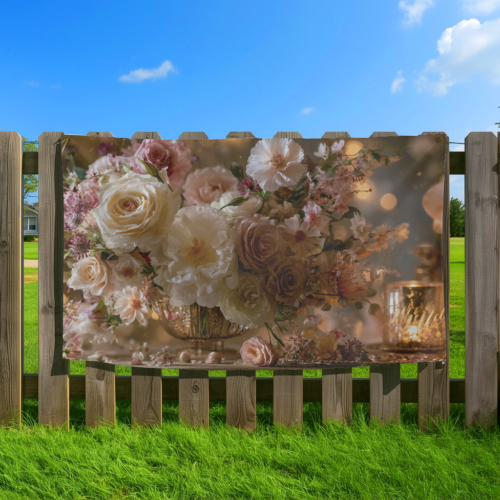 Personalized Bloom Garden Flag with Custom Name for Outdoor & Yard Decor