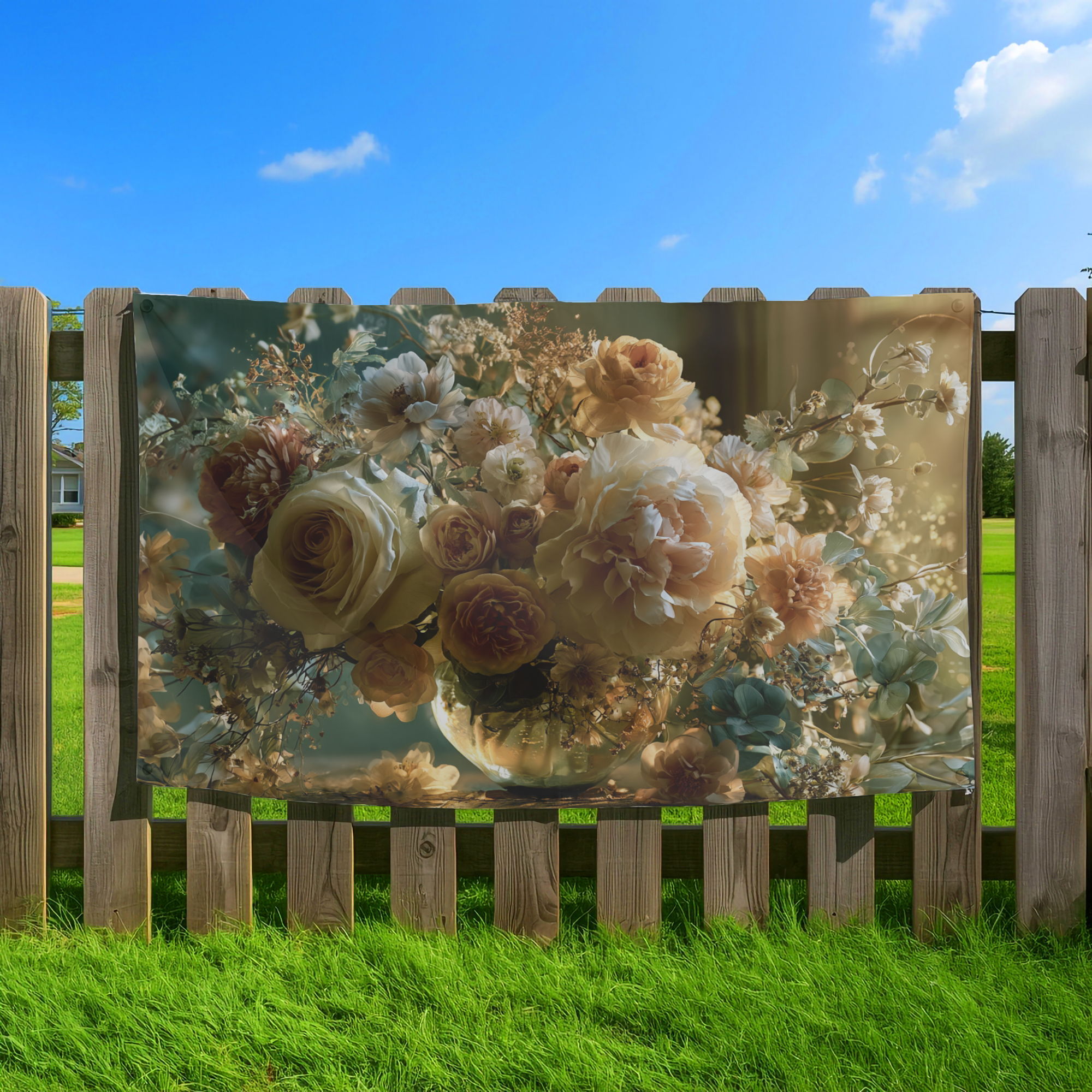 Custom Botanical Yard Flag with Personalized Name for Garden & Outdoor Decor