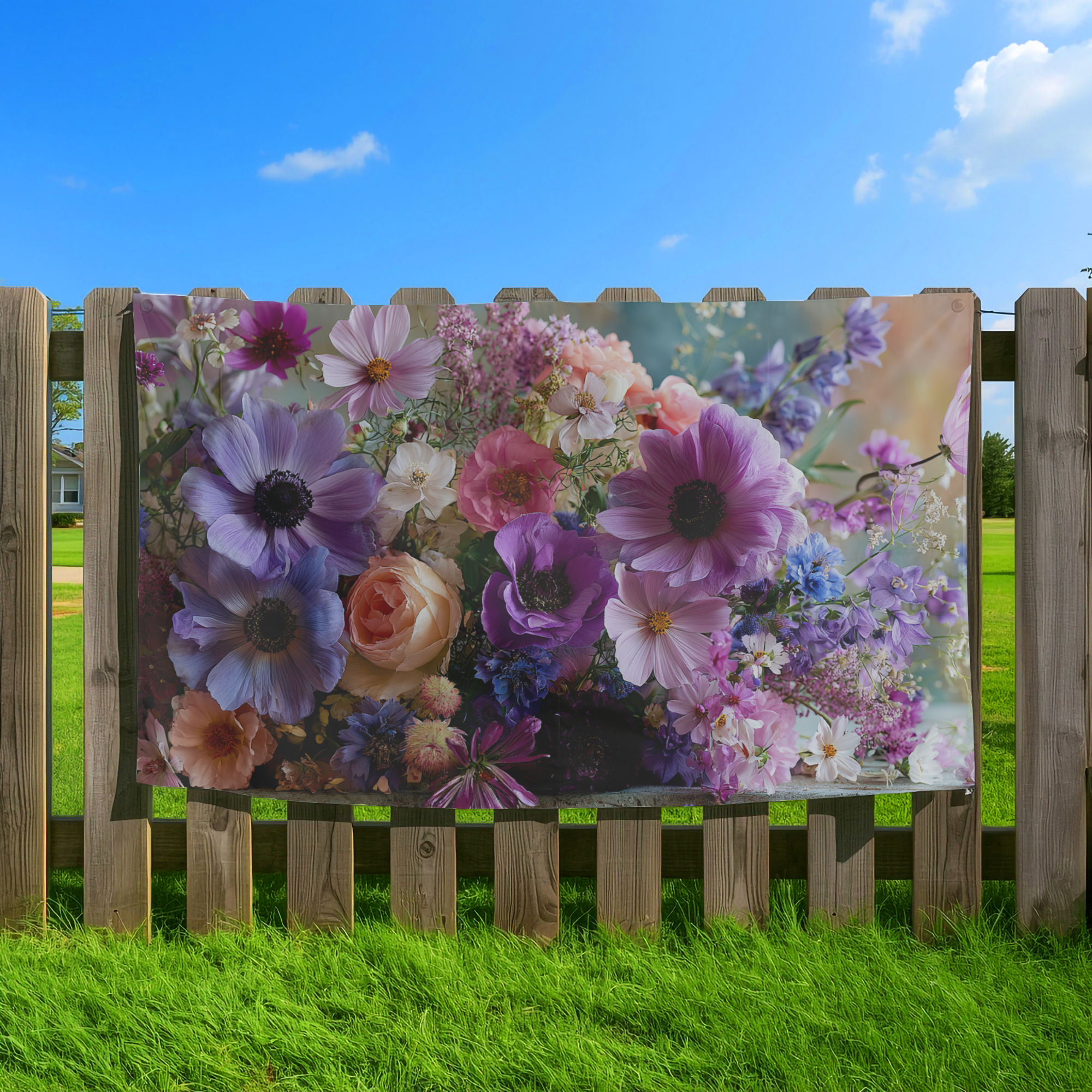 Personalized Floral Garden Flag with Custom Name for Outdoor Home Decor