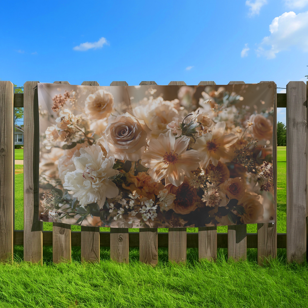 Personalized Floral Welcome Flag with Custom Name for Garden, Yard & Porch Decor