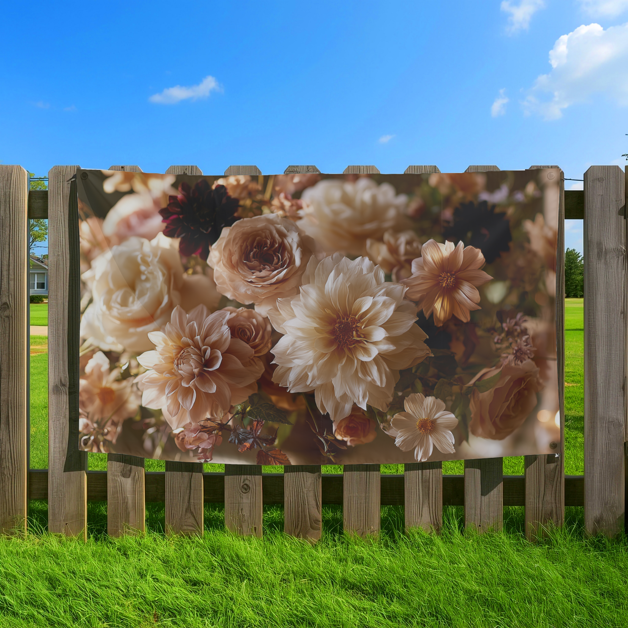 Custom Floral Garden Decor Flag with Personalized Name for Outdoor Display