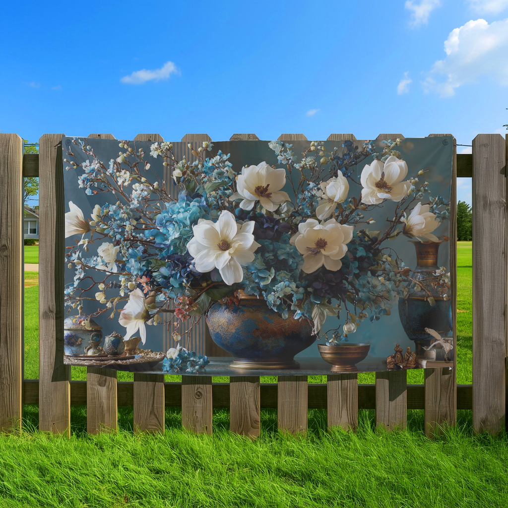 Personalized Floral Outdoor Flag with Custom Name for Garden, Porch & Lawn Decor