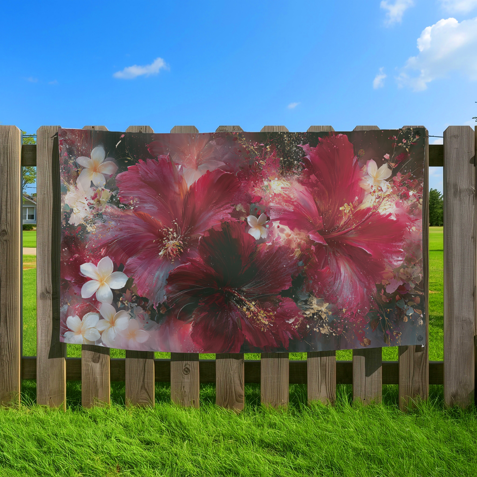 Personalized Botanical Yard Banner with Custom Name for Garden & Outdoor Decor