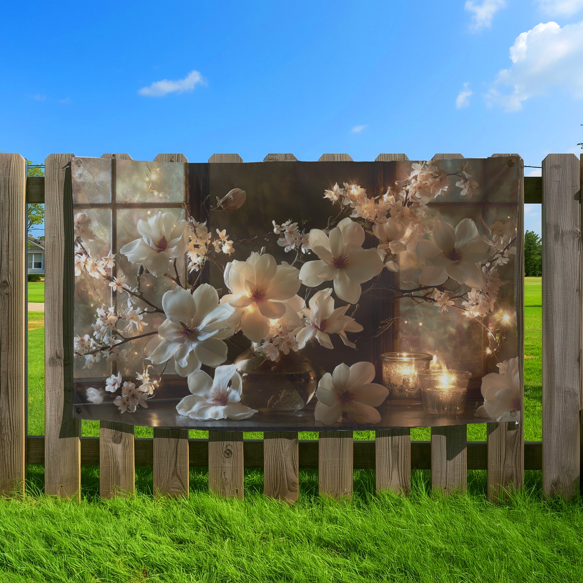 Custom Floral Welcome Garden Flag with Personalized Name for Outdoor Decor