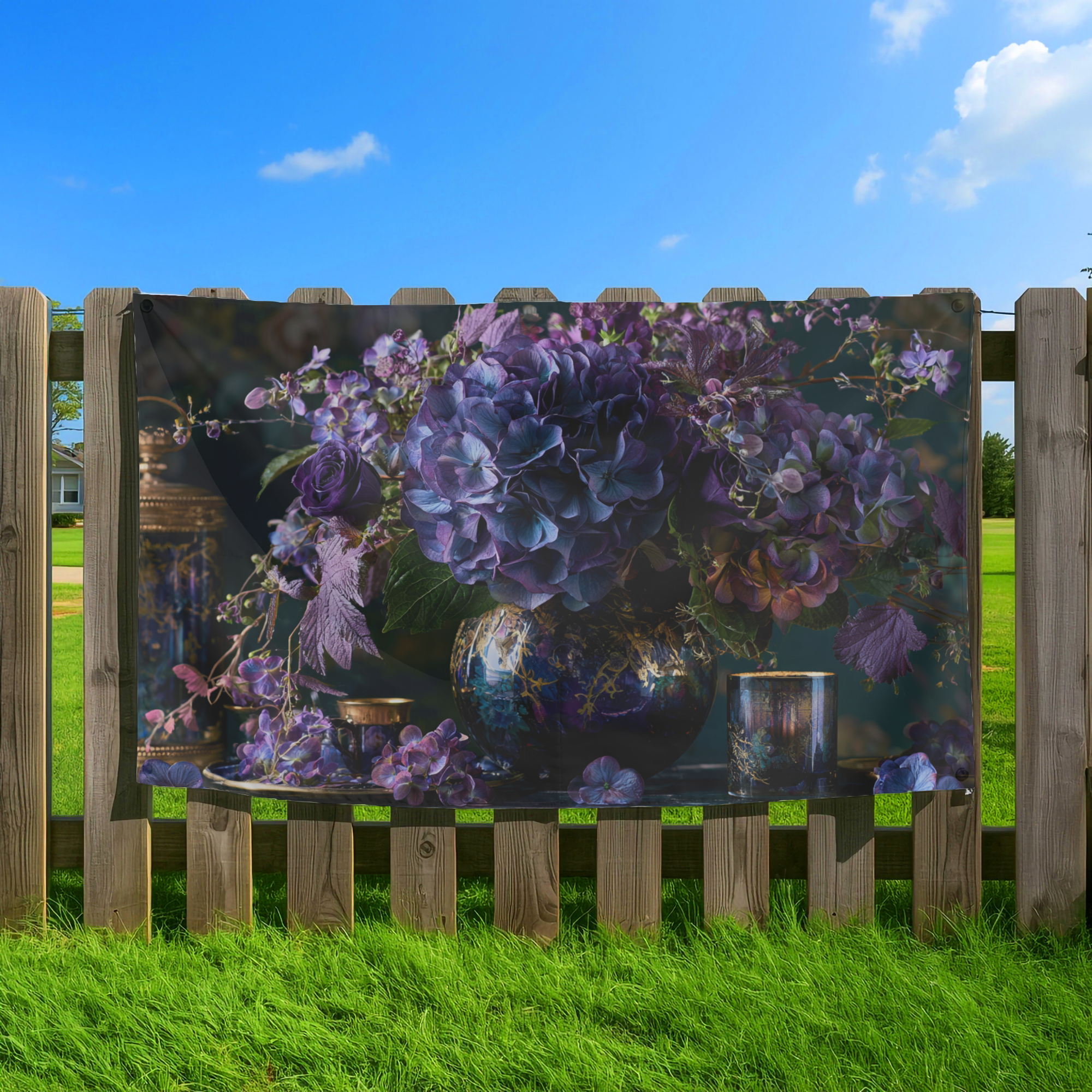 Personalized Flower Garden Welcome Flag with Custom Name for Outdoor Decor