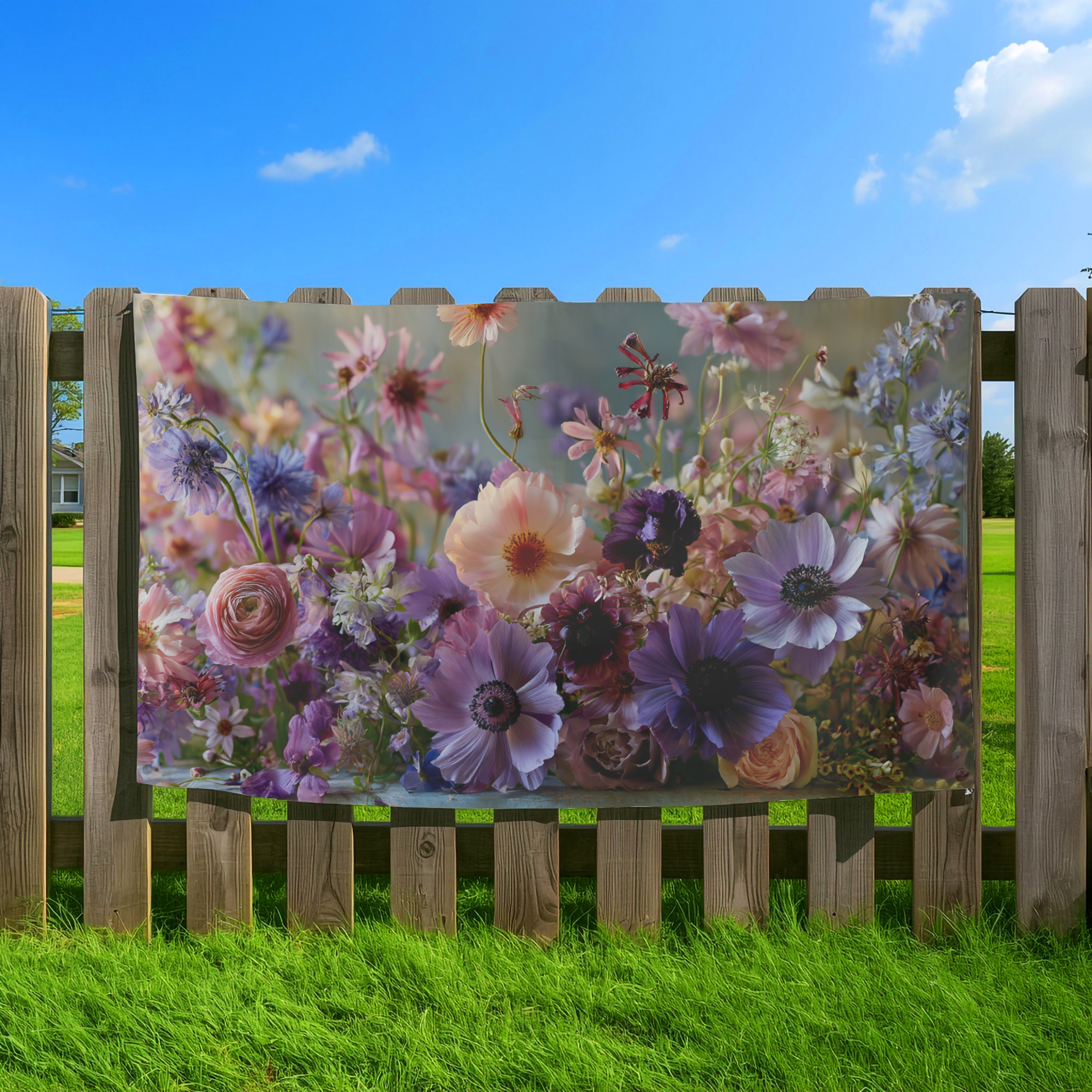 Custom Botanical Garden Flag with Personalized Name for Outdoor Decor