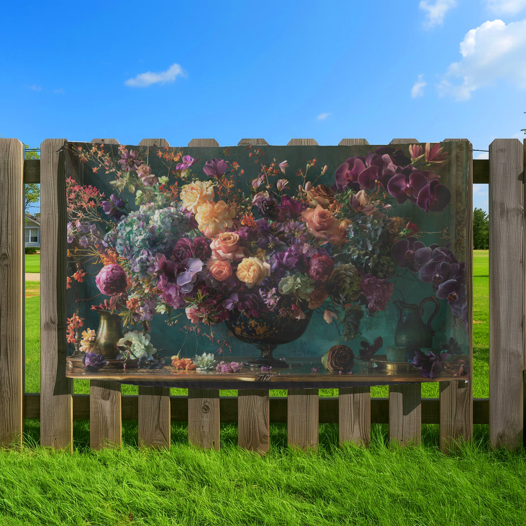 Custom Name Botanical Floral Flag for Personalized Garden & Outdoor Decor
