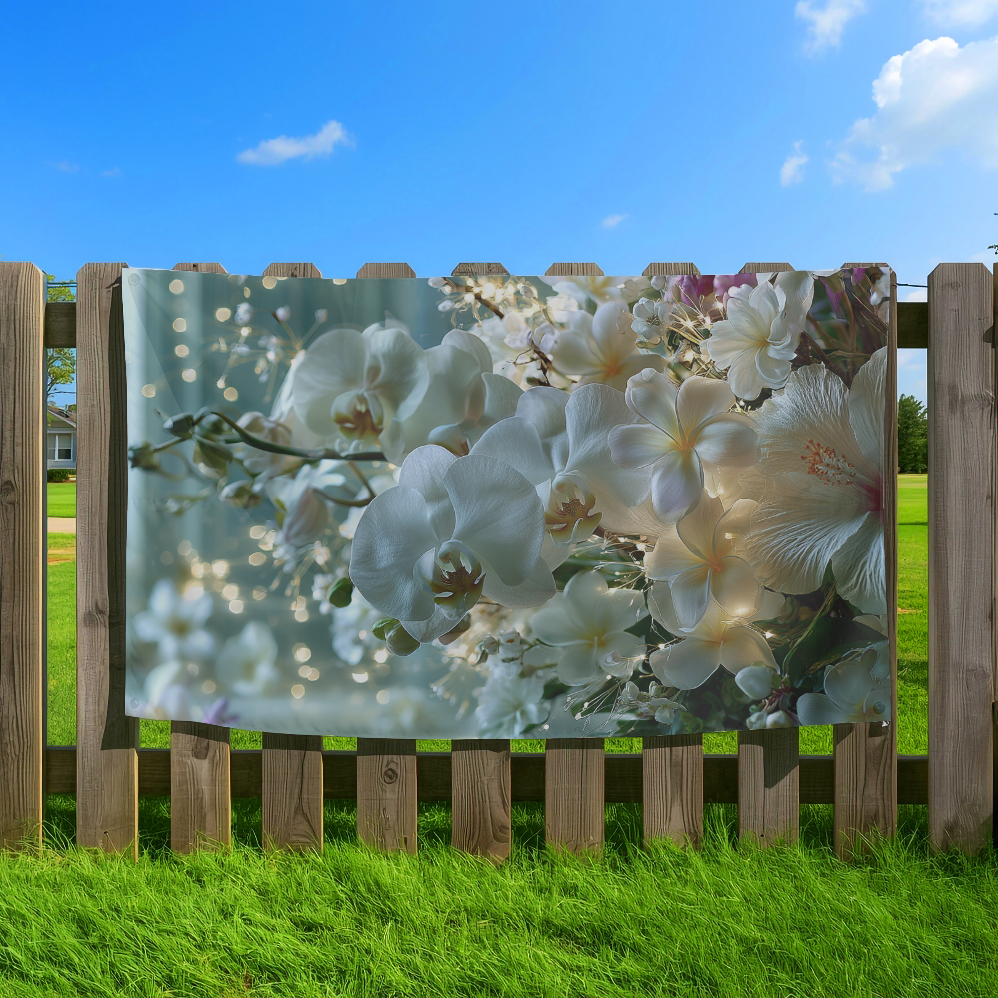 Custom Botanical Bloom Garden Flag with Personalized Name for Yard Decor