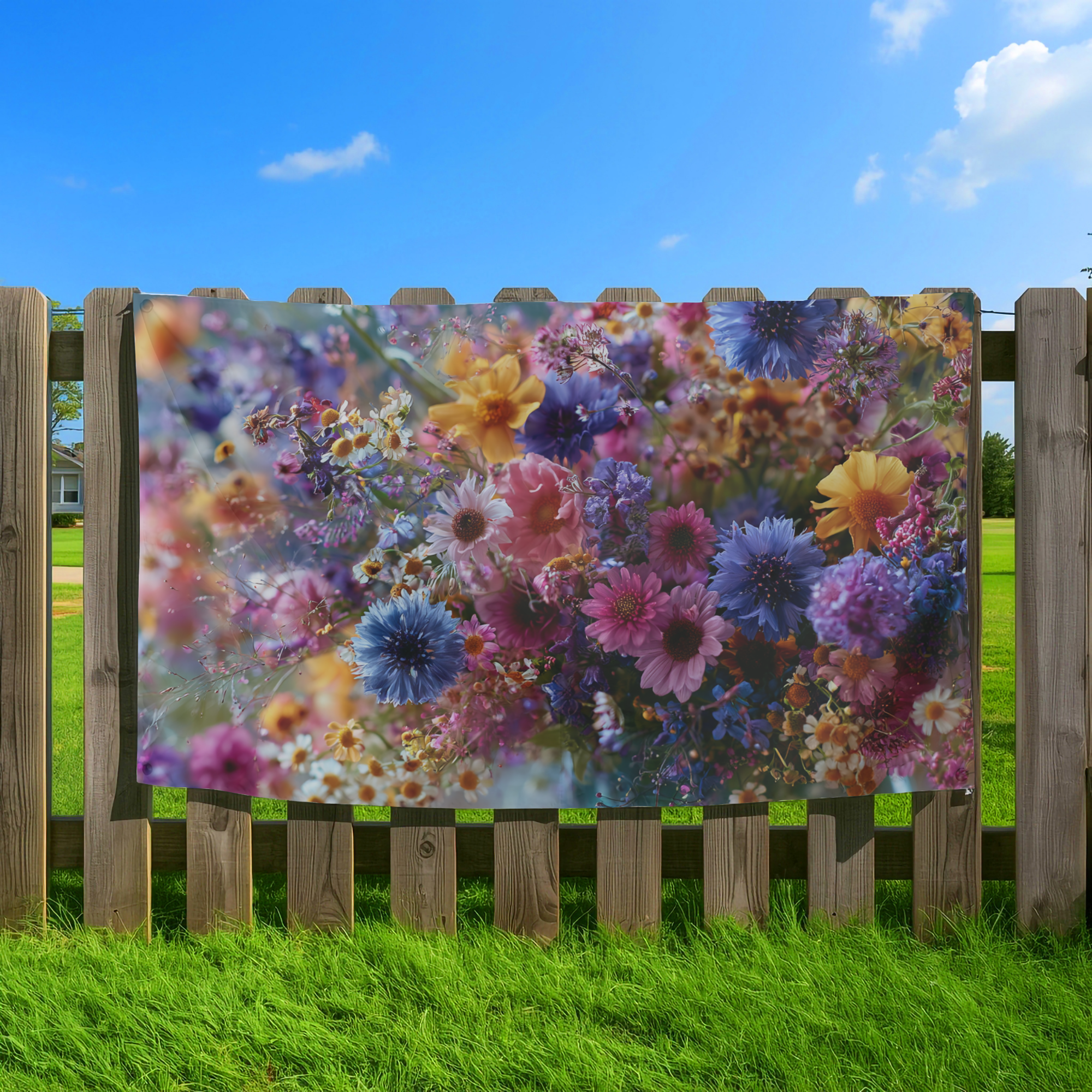 Custom Floral Yard Flag with Personalized Name for Garden, Lawn & Outdoor Decor